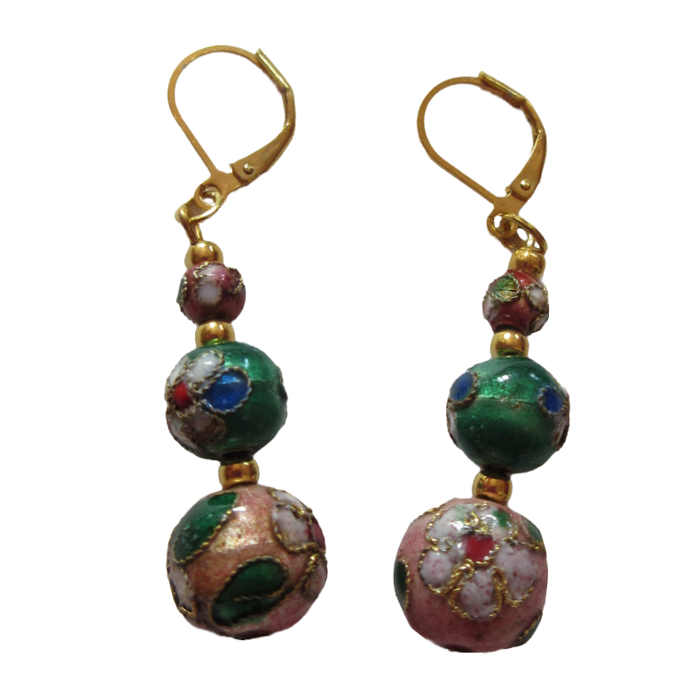 Smaltované šperky (cloisonné) náušnice